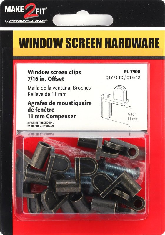 Prime-Line PL 7900 Window Screen Clip with Screw, Alloy, Bronze