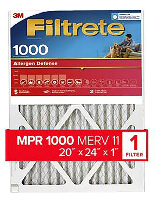 Filtrete 9826-4 Air Filter, 24 in L, 20 in W, 11 MERV, 1000 MPR, Polypropylene Frame, Pack of 4
