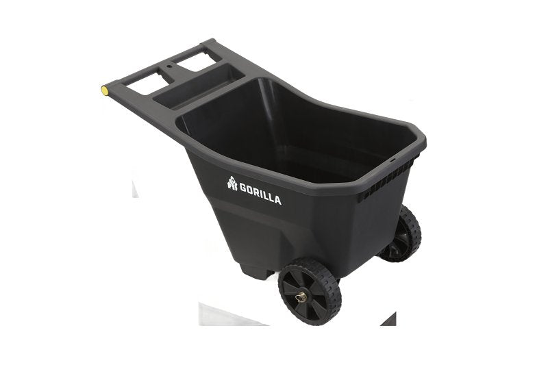 Gorilla Carts GCY Series GCY-45 Yard Cart, 300 lb, 4.5 cu-ft Deck, Polypropylene Deck, 2-Wheel, 9 in Wheel, Black