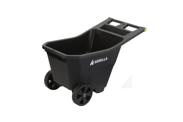 Gorilla Carts GCY Series GCY-45 Yard Cart, 300 lb, 4.5 cu-ft Deck, Polypropylene Deck, 2-Wheel, 9 in Wheel, Black