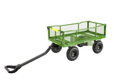Gorilla Carts GCG-9004T Utility Cart, 900 lb, 4-Wheel, 10 in Wheel, Pneumatic Wheel, Convertible Pull/Tow Handle, Green