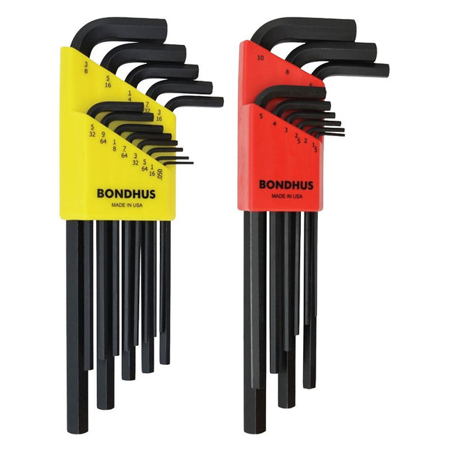 Bondhus 22198 L-Key Set, 22-Piece, Steel, Specifications: Hex End Tip, Short Arm Handle