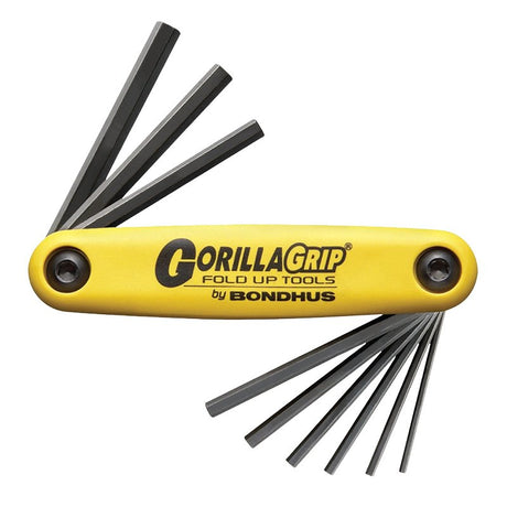 Bondhus GorillaGrip 12589 Hex End Key Set, 9-Piece, Steel, ProGuard, Specifications: SAE Measurement System