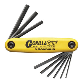 Bondhus GorillaGrip 12591 Hex End Key Set, 9-Piece, Steel, ProGuard, Specifications: SAE Measurement System