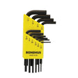 Bondhus 12238 L-Wrench Set, 10-Piece, Steel, ProGuard, Specifications: Hex End Tip, Short Arm Handle