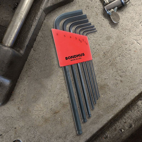 Bondhus 10992 L-Wrench Set, 7-Piece, Steel, ProGuard, Specifications: Ball End Tip, Long Arm Handle