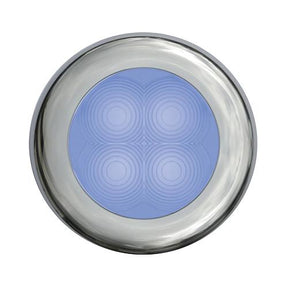 4 LED Round Blue w/Chrome Bezel 12V