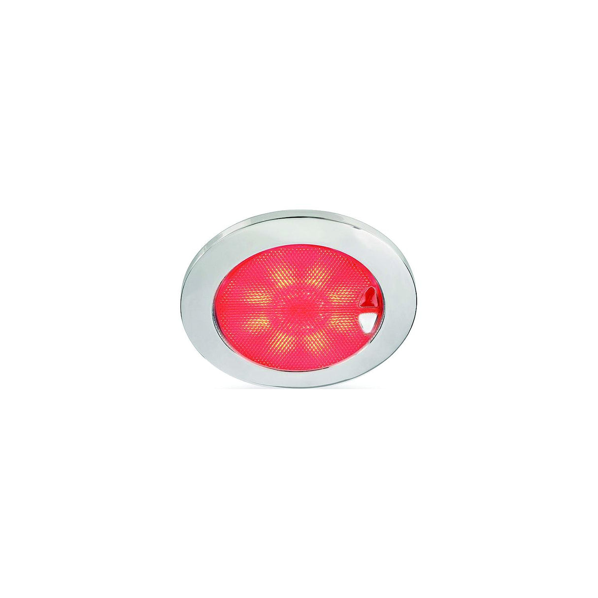 Hella 980630012 EuroLED 150 Round Touch Lamp, White/Red w/Polished Stainless Steel Rim