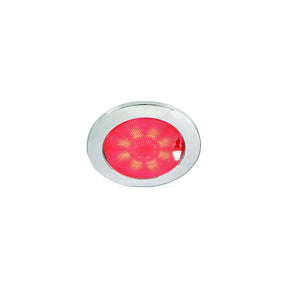 Hella 980630012 EuroLED 150 Round Touch Lamp, White/Red w/Polished Stainless Steel Rim