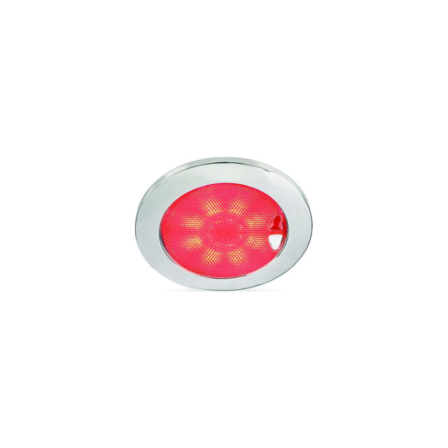 Hella 980630012 EuroLED 150 Round Touch Lamp, White/Red w/Polished Stainless Steel Rim