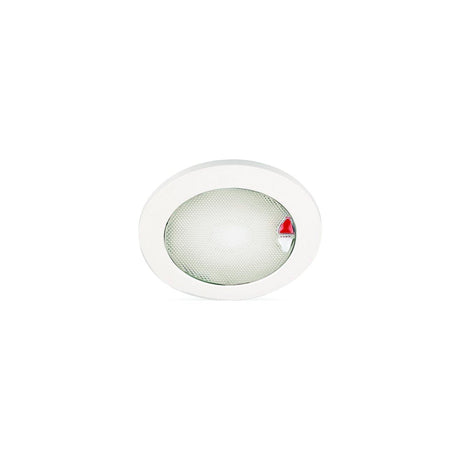 Hella 980630102 EuroLED 150 Round Touch Lamp, Warm White/Red w/Polished Stainless Steel Rim