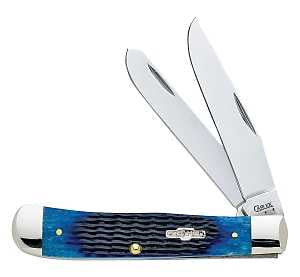 Case 02800 Folding Pocket Knife, 3-1/4 in Clip, 3.27 in Spey L Blade, Stainless Steel Blade, 2-Blade, Blue Handle