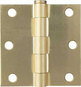 ProSource BH-BS03-PS Square Corner Door Hinge, 3 in H Door Leaf, 1-1/4 in W Door Leaf, 2.2 mm Thick Door Leaf, 3 x 3 in