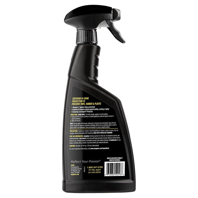 Meguiar's Supreme Shine G4016 Protectant Spray, 16 oz, Bottle, Liquid, Sweet Smell