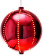 Santas Forest 60831 Ornament, 6 in H, Round Bulb, Plastic, Red, Internal Light/Music: Internal Light, Pack of 2
