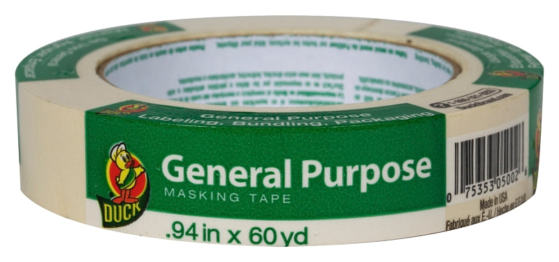 Duck 394693 Masking Tape, 60 yd L, 0.94 in W