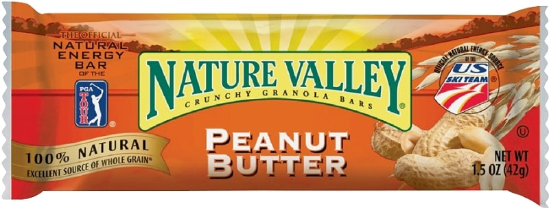 Nature Valley NVPB18 Granola Bar, Peanut Butter Flavor, 1.5 oz, Pack of 18