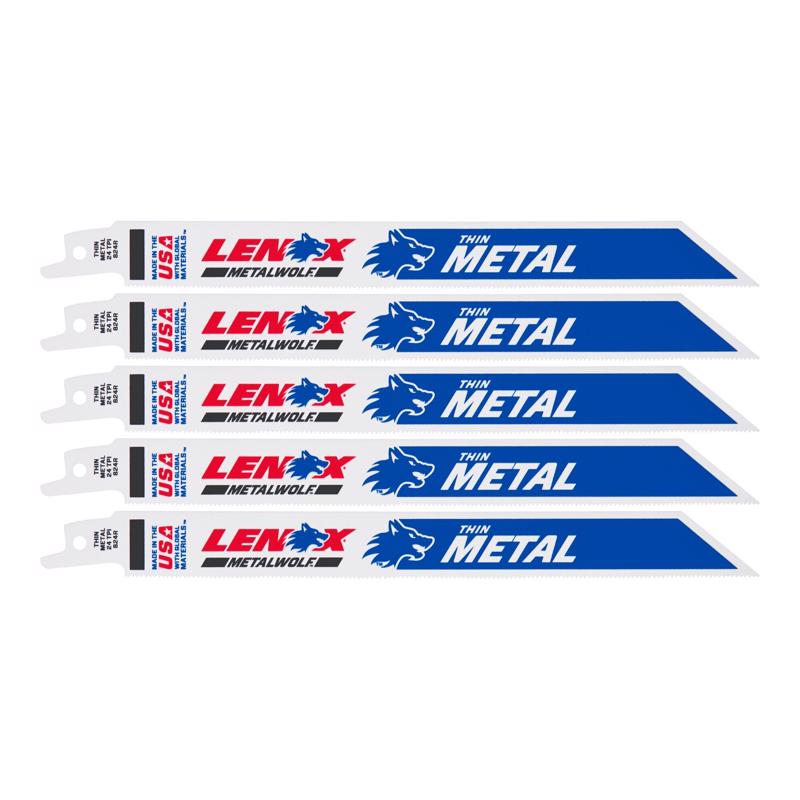 Lenox METALWOLF 8 in. Bi-Metal WAVE EDGE Reciprocating Saw Blade 24 TPI 5 pk