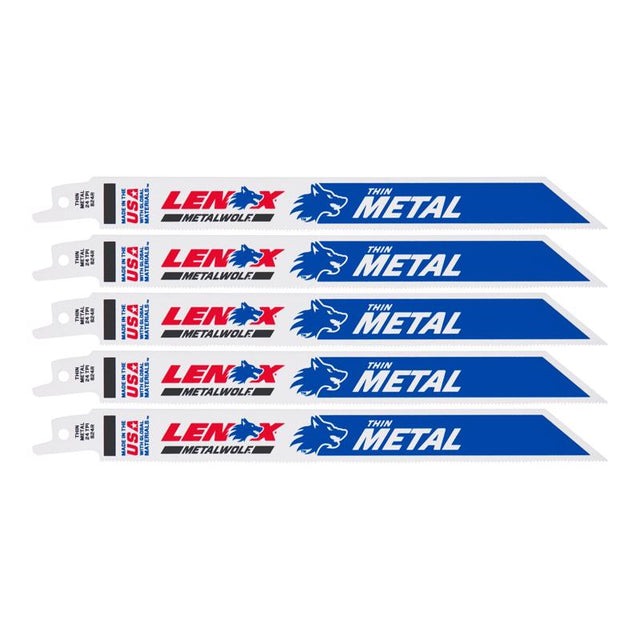 Lenox METALWOLF 8 in. Bi-Metal WAVE EDGE Reciprocating Saw Blade 24 TPI 5 pk