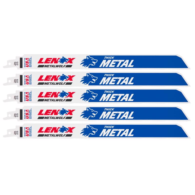 Lenox METALWOLF 12 in. Bi-Metal WAVE EDGE Reciprocating Saw Blade 14 TPI 5 pk