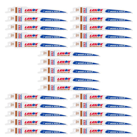 Lenox LUMBERWOLF 6 in. Bi-Metal Reciprocating Saw Blade 6 TPI 25 pk