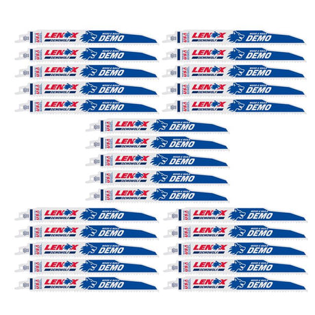 Lenox DEMOWOLF 9 in. Bi-Metal Reciprocating Saw Blade 6 TPI 25 pk
