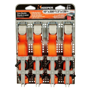 Keeper 05105 Tie-Down, 1 in W, 10 ft L, Polyester, Orange, 300 lb, S-Hook End Fitting, Steel End Fitting