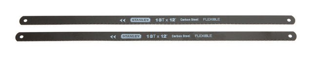 STANLEY 12 in. High Carbon Steel Hacksaw Blades 18 TPI 2 pk