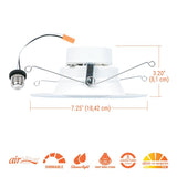 Halo RL RL56069FSD2W1EWH Down Light, 6.8 W, 120 V, Aluminum/Steel, White, Matte