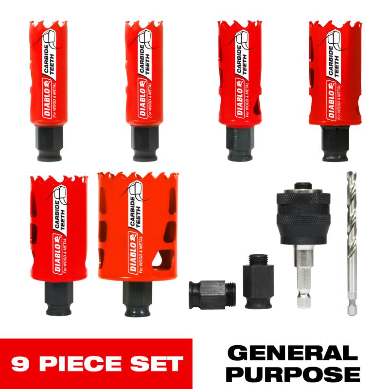 Diablo Diablo Mandrel 2-3/8 in. L Hole Saw Kit Arbor Included