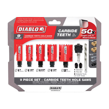 Diablo Diablo Mandrel 2-3/8 in. L Hole Saw Kit Arbor Included