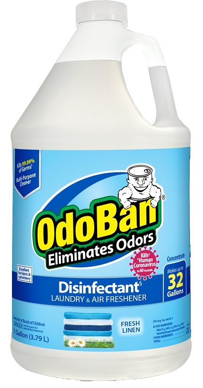 Odoban 911701-G4 Multi-Purpose Concentrate, 1 gal, Liquid, Linen Alcohol, Clear/Pale Yellow, Pack of 4