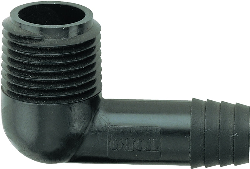 Toro 53304 Elbow, 3/8 x 1/2 in Connection, Barb x MNPT, Plastic, Pack of 50