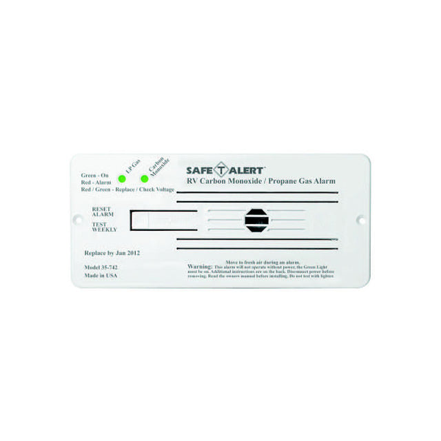 MTI Industries 35742WT 12V 35 Series Safe-T-Alert Flush Mount RV Dual Carbon Monoxide/Propane Alarm, White
