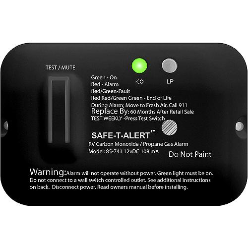 MTI Industries 85741BL 85 Series Safe-T-Alert CO/Propane Alarm, Black