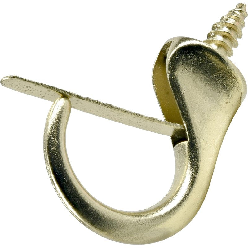 OOK 50361 Mug Hook With Snap Lip, 1-1/4 in L, Brass