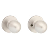 Kwikset 200P 15CP Passage Knob, Polo, 2-23/32 in L x 2-5/8 in W Dimensions, Zinc, Satin Nickel