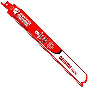 Diablo DS0910CF Series Reciprocating Saw Blade, Applicable Materials: Metal, 9 in L, 10 TPI, Carbide Cutting Edge, 1/PK