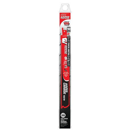 Diablo AMPED, Steel Demon DS0908CFA10 Reciprocating Saw Blade, 1 in W, 9 in L, 8 TPI , Carbide Cutting Edge