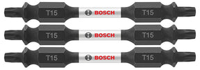 Bosch Impact Tough ITDET152503 Double-Ended Power Bit, #15 Drive, Torx Drive, 1/4 in Shank, Hex Shank, 2-1/2 in L