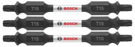 Bosch Impact Tough ITDET152503 Double-Ended Power Bit, #15 Drive, Torx Drive, 1/4 in Shank, Hex Shank, 2-1/2 in L