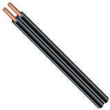 CCI 600006608 Lamp Cord, 18 AWG Wire, 2-Conductor, 250 ft L, Copper Conductor, PVC Insulation, Black Sheath, 10 A