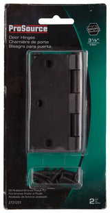 ProSource BH-102ORB-PS Door Hinge, Steel, Oil-Rubbed Bronze, Loose Pin, 180 deg Range of Motion, Screw Mounting