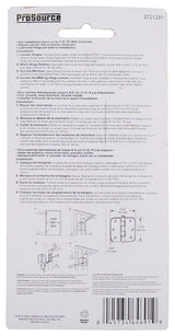 ProSource BH-102ORB-PS Door Hinge, Steel, Oil-Rubbed Bronze, Loose Pin, 180 deg Range of Motion, Screw Mounting