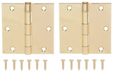 ProSource BH-202PB-PS Square Corner Door Hinge, 3-5/8 in H Door Leaf, 1-1/2 in W Door Leaf, 2.2 mm Thick Door Leaf