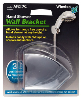 Whedon AF217C Wall Bracket, 3-Position, Plastic, Chrome-Plated, For: Hand Showers