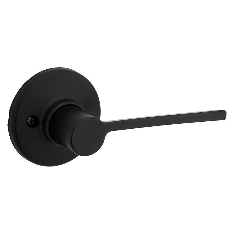 Kwikset 200LRL RDT 514 CP Passage Lever, Matte Black, Zinc, Residential, Reversible Hand, 3 Grade, ADA Compliant