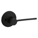 Kwikset 200LRL RDT 514 CP Passage Lever, Matte Black, Zinc, Residential, Reversible Hand, 3 Grade, ADA Compliant