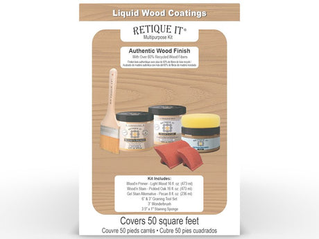Retique It RQ-WNK16-POAK-1B Multi-Purpose Wood'n Kit, Matte, Pickled Oak