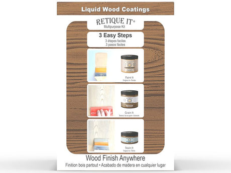 Retique It RQ-WNK16-DOAK-1B Multi-Purpose Wood'n Kit, Matte, Dark Oak